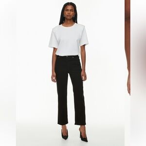 Aritzia Denim Forum The Arlo High rise black straight leg Jeans size 25.